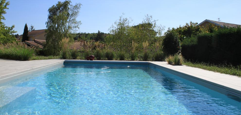 Réalisation d'une piscine paysagée à Charly